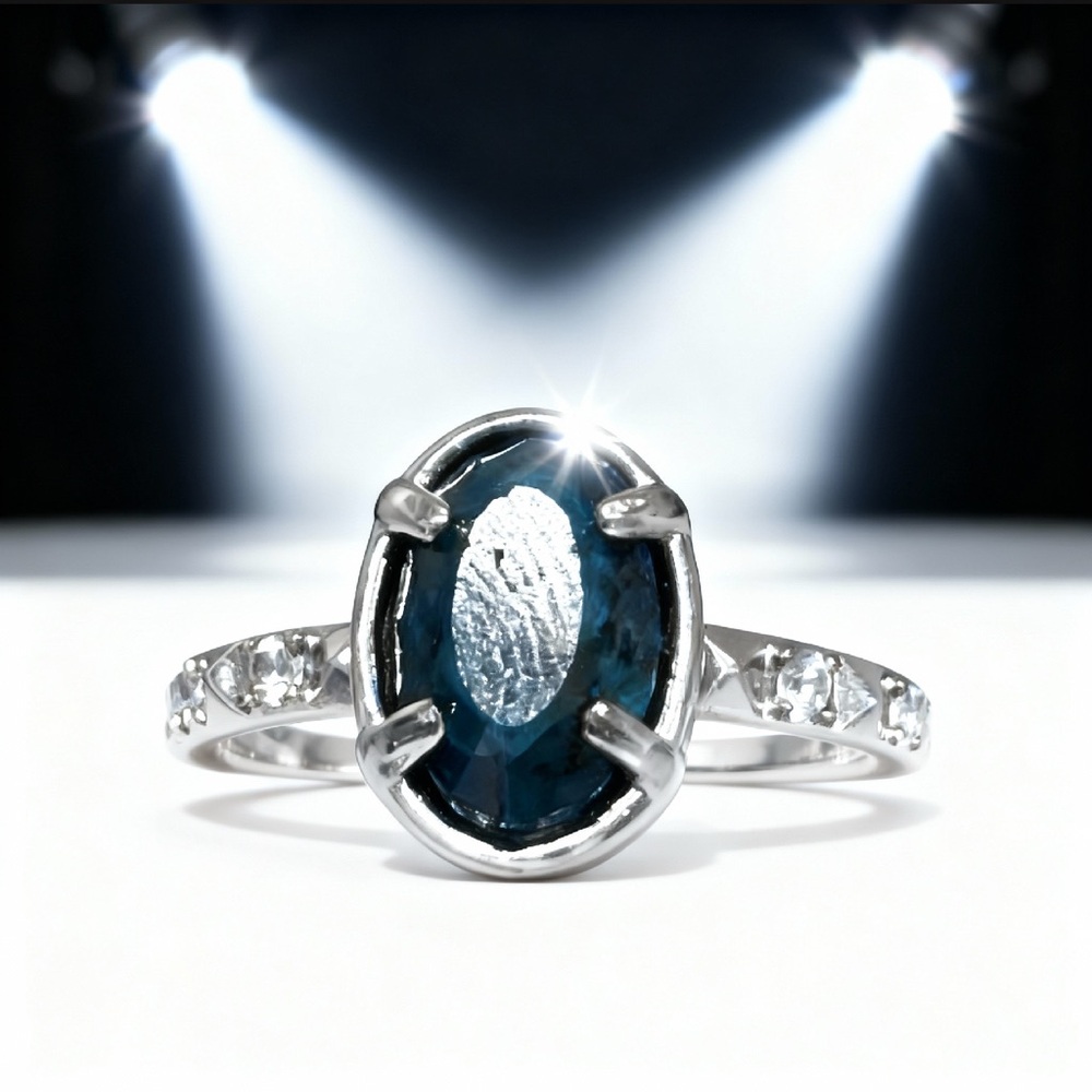 Rare Kendra Scott Vintage Silver Ring Size 7 - Blue Gemstone